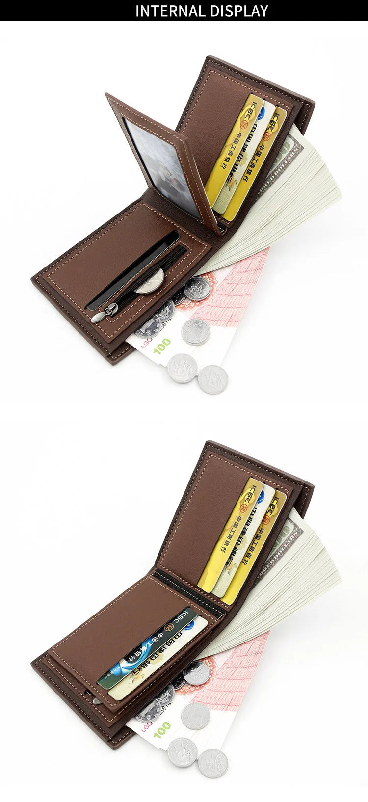 2023 New Short Men Wallets Slim Card Holder Male Purses Luxury PU Leather Coin Pocket High Quality Small Men's Wallet