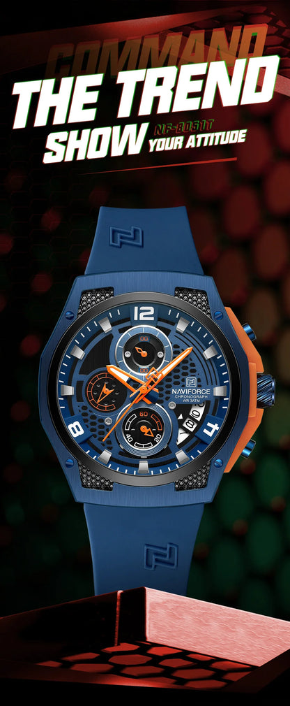 NAVIFORCE High Quality Luxury Original Men Watch Silicone Strap Waterproof Male Quartz Wrist watch Sport Clock Relogio Masculino