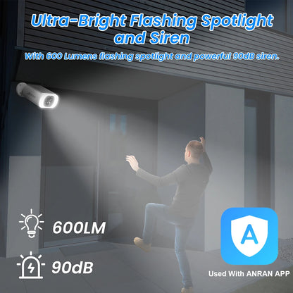 ANRAN 2K cámara de seguridad Solar C3 cámara Solar inalámbrica para exteriores WIFI batería reflector de cámara Color visión nocturna no se puede agregar NVR