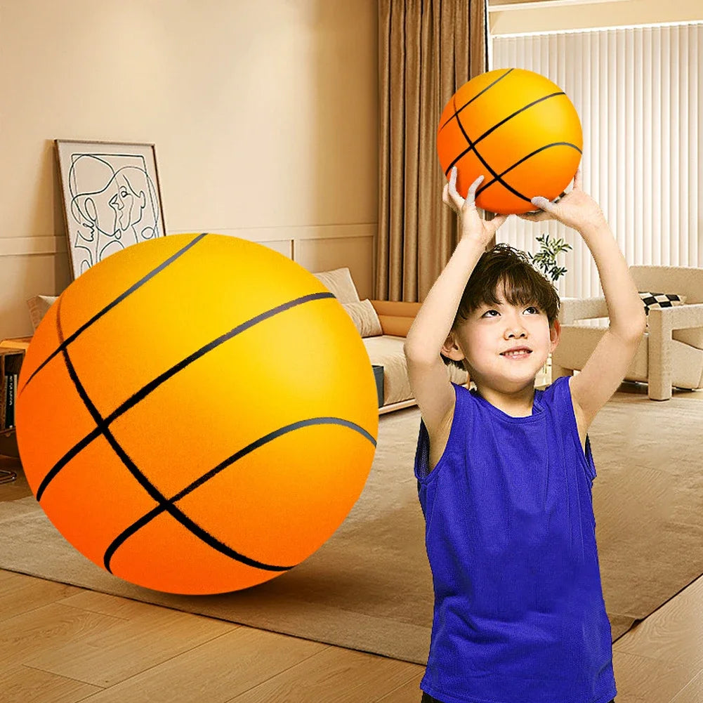 Pelota de baloncesto silenciosa para niños, pelota de cuero elástica de esponja silenciosa para interiores, ligera, de 3, 5 y 7 pulgadas, juguete deportivo para niños, 18/21/24