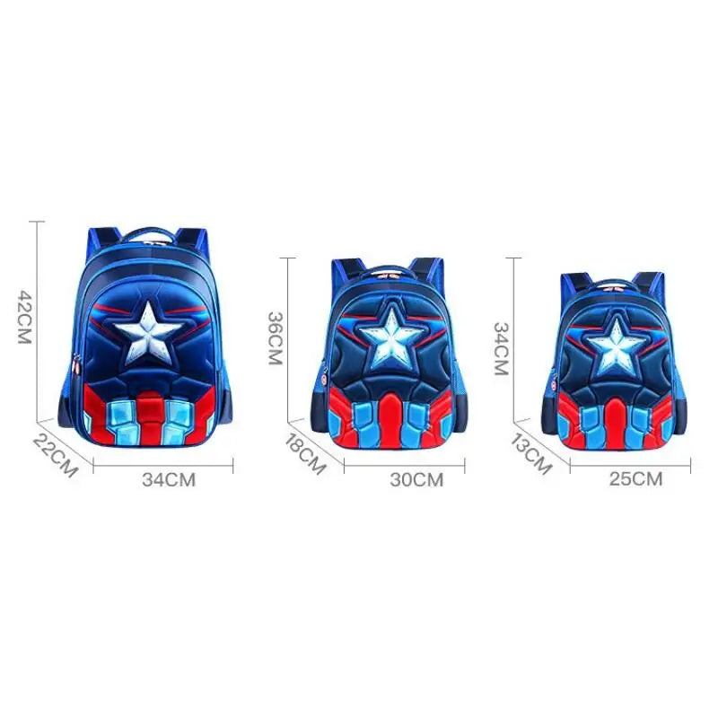 3D five-pointed star children's backpack, nylon waterproof fabric, light-weight children's backpack