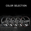 All Seasons Leather Diamond Steering Wheel Cover Universal Fit for 14 .5-15 Inch Durable Leather Cover Anti-Slip Veins Design