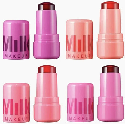 Lápiz labial 3 en 1 con leche, rubor en barra, colorete, agua refrescante, larga duración, acuarela, maquillaje mate multiusos.