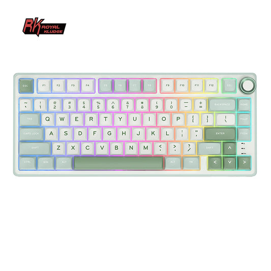 Teclado para juegos con cable Royal Kludge RK R75 de 80 teclas, retroiluminación RGB, 80 % de sellado, teclado mecánico intercambiable en caliente con teclas MDA PBT.