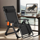 Outdoor Garden Sunloungers Folding Chair with Cup Holder and Headrest Pillow Lounge Chair Folding Patio Recliner Support 150kg
