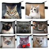 Coin Purse New Animal Cat Children's Wallet Student Portable Card Coin Key Storage Bag Polyester Hand Bag Mini Bag