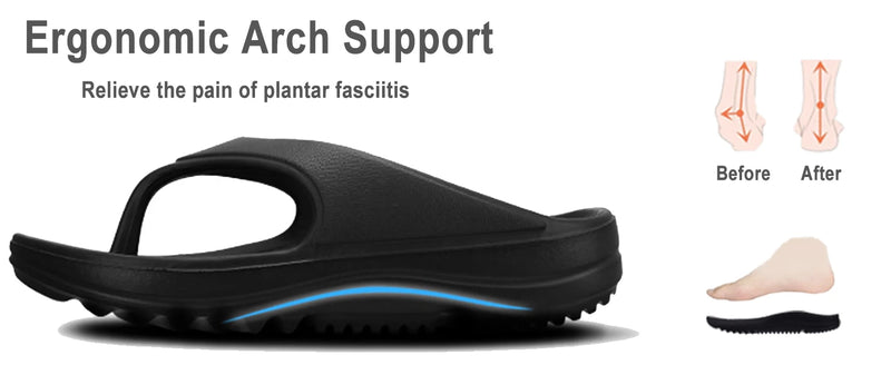 Evshine Women Orthopedic Sandals Flip Flops With Arch Support Men Non-slip Bath Shower Slippers Unisex Fashion House Slippers