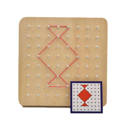 Montessori Baby Creative Toy Graphics Rubber Tie Nail Boards with Cards Childhood Education Preschool Kids