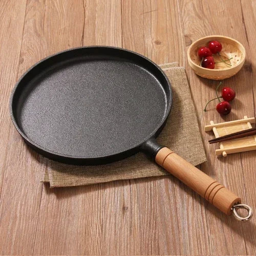 26cm Thickened Cast Iron Non-stick Frying Pan Layer-cake Cake Pancake Crepe Maker Flat Pan Griddle Breakfast Omelet Baking Pans