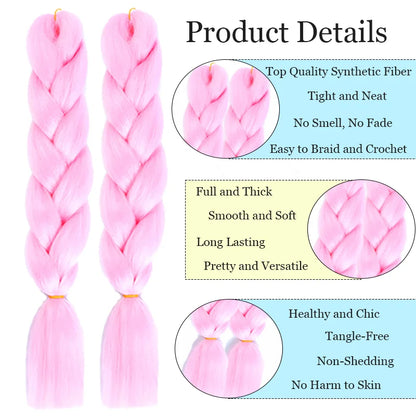 Lupu 24 "extensões de cabelo sintético longo ombre trança para mulheres preto roxo rosa azul loiro jumbo tranças suporte atacado