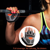 Men Women Gym Gloves Weightlifting Fitness Training Non-Slip Palm Protector Breathable Fingerless Bike Bicycle Cycling Gloves