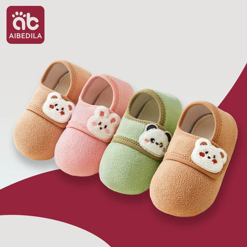 AIBEDILA Toddler Walking Shoes Warm Soft Baby Booties Infant Boys Girls Non-slip Floor Socks Baby Velcro Shoes Winter 0-4T