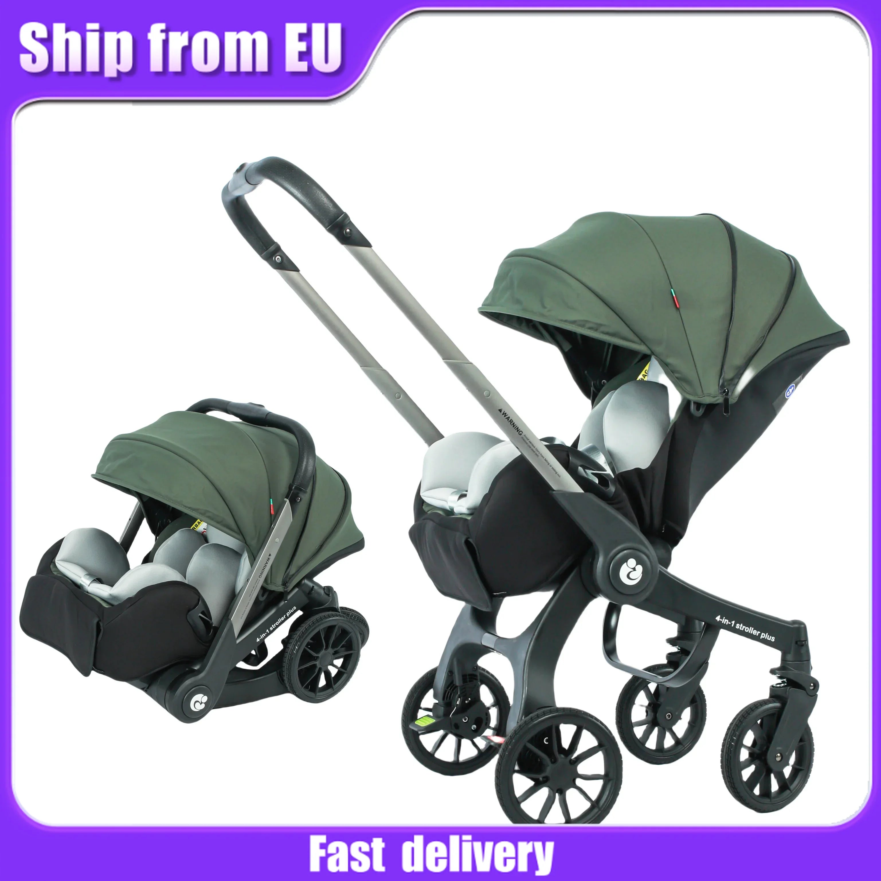 EU STOCK 4in1 baby stroller two-way Multifunctional newborn baby stroller 3in1 Foldable Basket type seat Lightweight Travel Pram