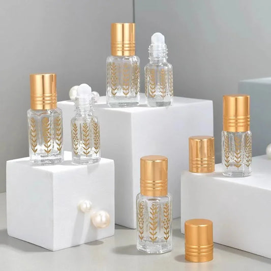 3ml 6ml Mini Essential Oil Roller Bottle Refillable Perfume Bottle Glass Cosmetics Container Portable Lip Oil Roller Bottles