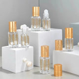 3ml 6ml Mini Essential Oil Roller Bottle Refillable Perfume Bottle Glass Cosmetics Container Portable Lip Oil Roller Bottles
