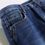 Women's Thermal Jeans Winter Snow Warm Plush Stretch Jeans Lady Skinny Thick Fleece Denim Long Pants Retro Blue Pencil Trousers
