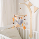 Baby Crib Mobile Rattle Toy Wooden Bed Bell Mobile Hanging Teddy Velvet Bear Doll Toy Newborn Music Box Crib Mobile Bracket Gift