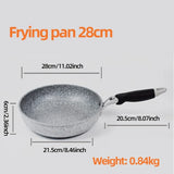 Durable Stone Frying Pan 28/26/24/20cm Wok Non-stick Pan Skillet Cauldron Induction Cooker Pans Pancake Egg Gas Stove Home