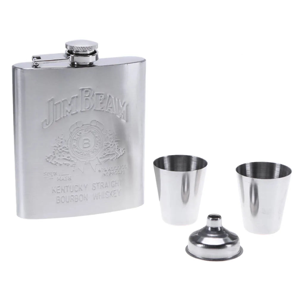 8oz Outdoors Portable Pocket Hip Flask Stainless Steel Whiskey Flask Drink Alcohol Container Gift Box Vodka Drinking Bottle Tools