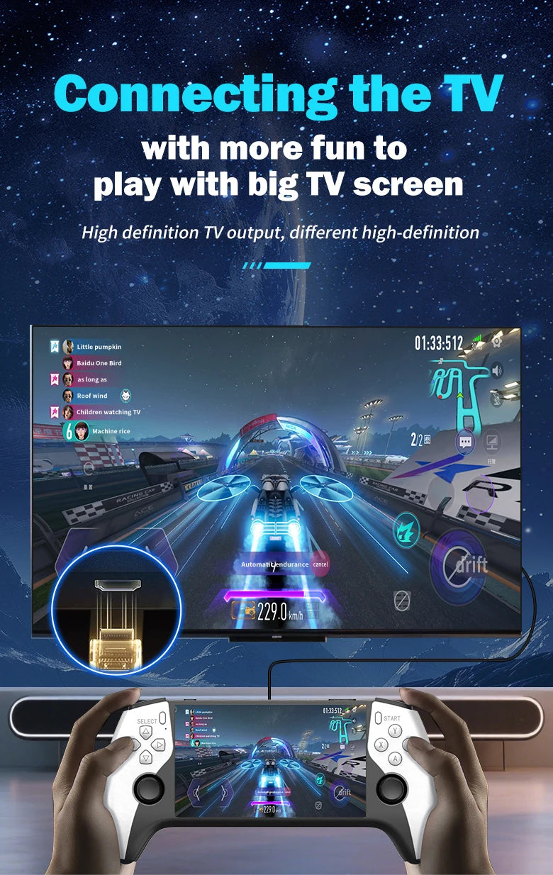 SF3500 Retro Handheld Video Game Console Linux System 5.0 Inch 854*480 IPS Screen 3000mAh Portable Pocket Video Player Games