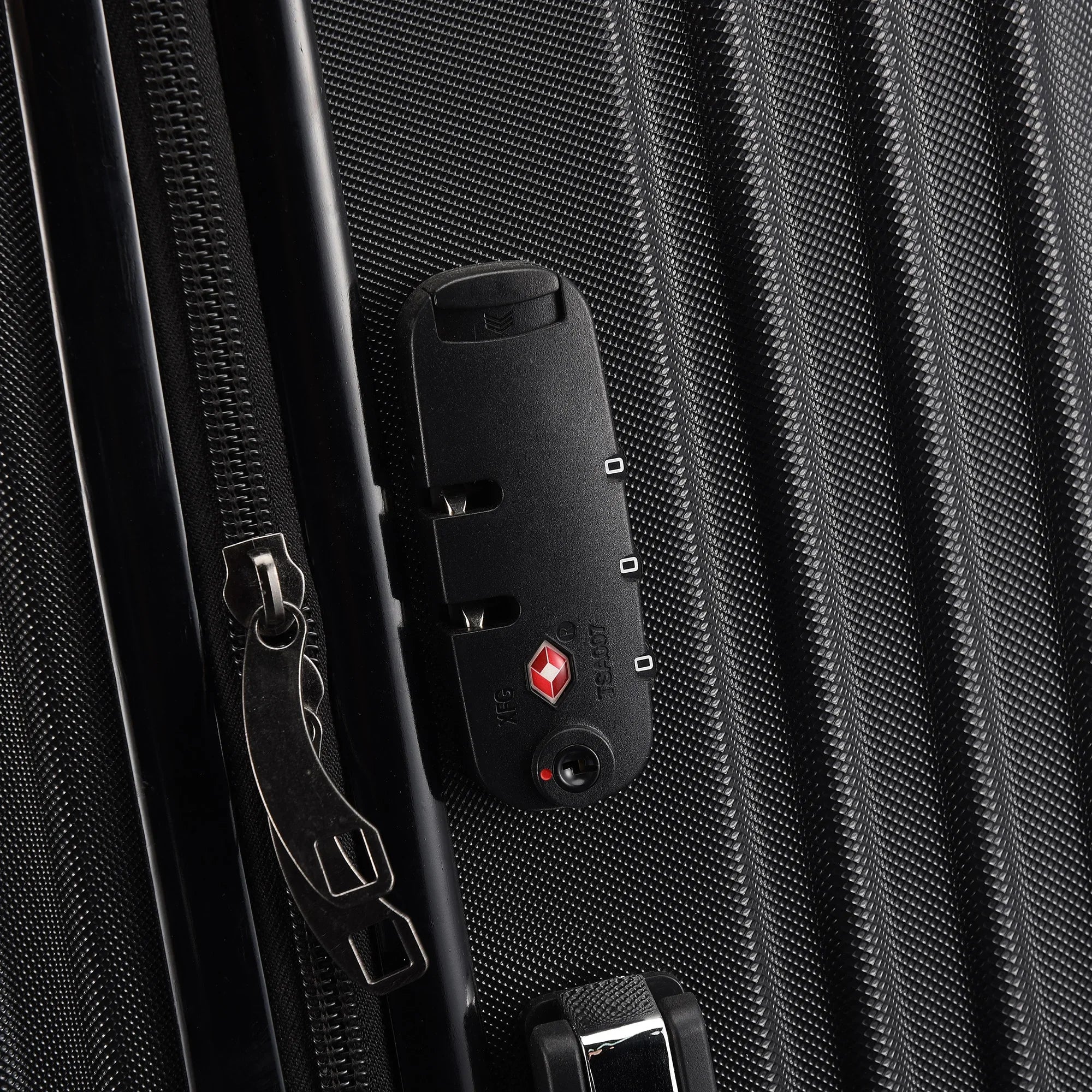 Comanlai Twin-Wheeled Suitcase Set with TSA Password Lock, ABS Trolley Luggage with 4 Universal Wheels, M L XL Sizes, Black