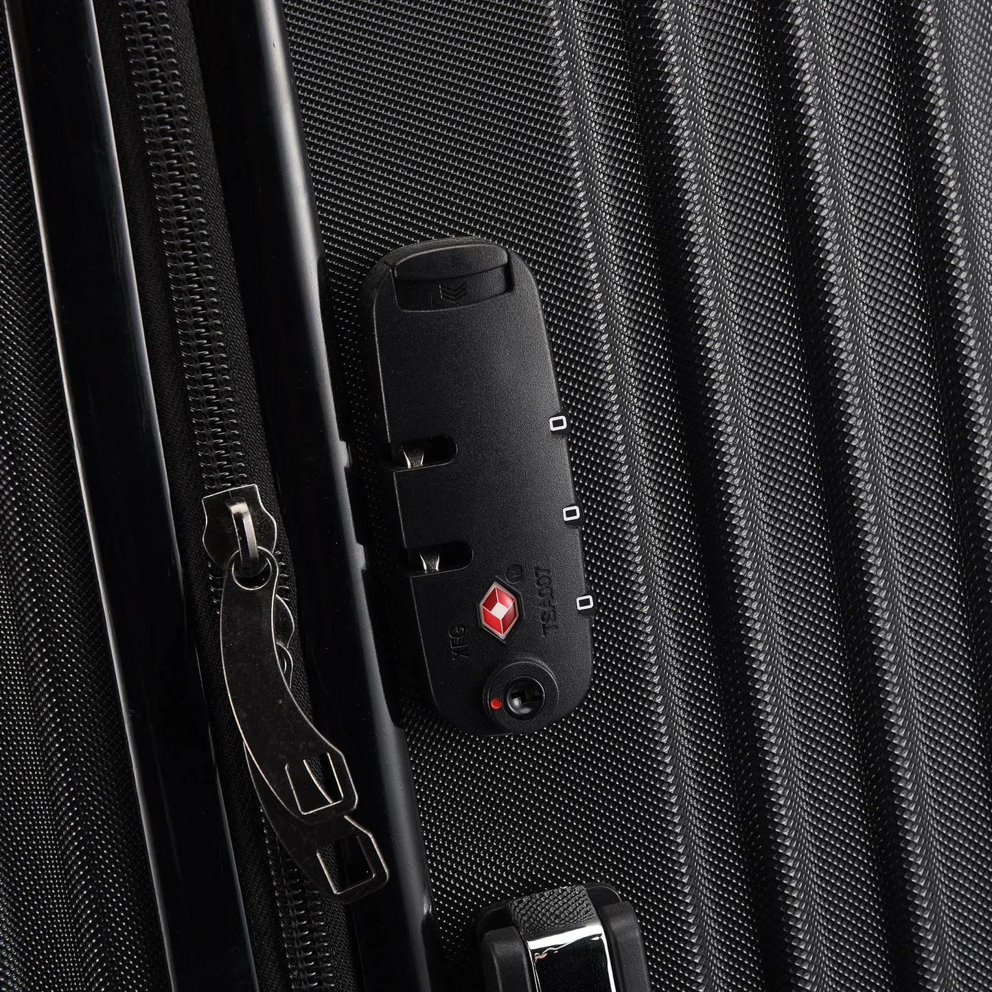 Comanlai Twin-Wheeled Suitcase Set with TSA Password Lock, ABS Trolley Luggage with 4 Universal Wheels, M L XL Sizes, Black