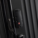 Comanlai Twin-Wheeled Suitcase Set with TSA Password Lock, ABS Trolley Luggage with 4 Universal Wheels, M L XL Sizes, Black