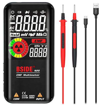 BSIDE S20/A10/A1 Intelligent EMF Multimeter 9999 Counts Rechargeable Meter Radiation Monitor AC/DC Voltmeter Ohmmeter Test