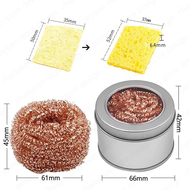 Soldering Iron Tip Cleaner Desoldering Cleaning Ball Welding Soldering Iron Mesh Filter Metal Wire Stand Steel Ball Tin Remover