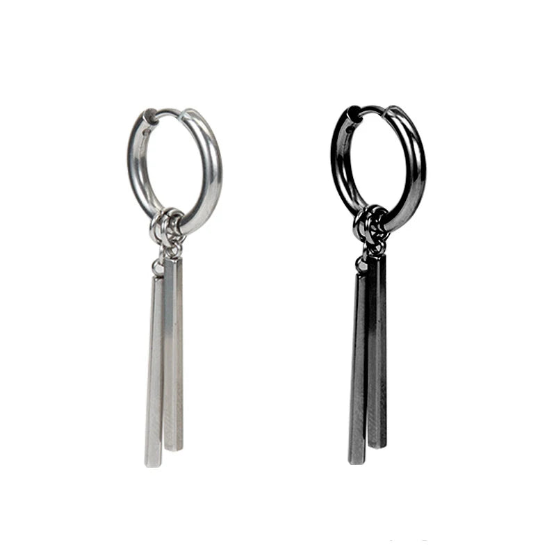 Kiss Jewelry Titanium Steel Punk Cool Men Women Ear Clip Stud Earrings Long Stick Pendant Fashion Hip Hop Drop Party Earring