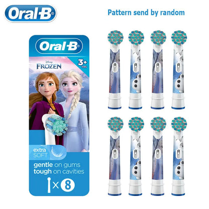 Recambio de cabezales de repuesto para cepillo de dientes eléctrico Oral B EB10 Kids, con cerdas suaves y cabezal redondo pequeño, ideal para limpieza dental de Spiderman y Frozen.