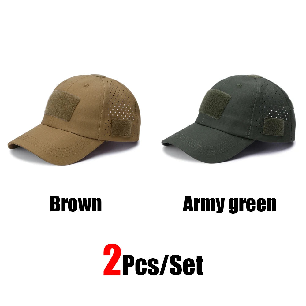 1/2pcs New Men's Camouflage Baseball Cap Breathable Sunscreen Hat Outdoor Sports Hunting Hiking Camping Beach Fishing Sun Hat