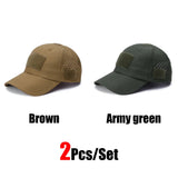 1/2pcs New Men's Camouflage Baseball Cap Breathable Sunscreen Hat Outdoor Sports Hunting Hiking Camping Beach Fishing Sun Hat
