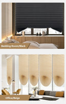 Blind for Window Self Adhesive Pleated Blinds Cordless No Drill Fabric Blinds Room Darkening Shades Blackout Shades for Bathroom