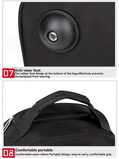 Large Capacity Travel Backpack With Wheels, Multi Layer Trolley Luggage Bag, Multifunctional Weekender Overnight Bag Rucksack