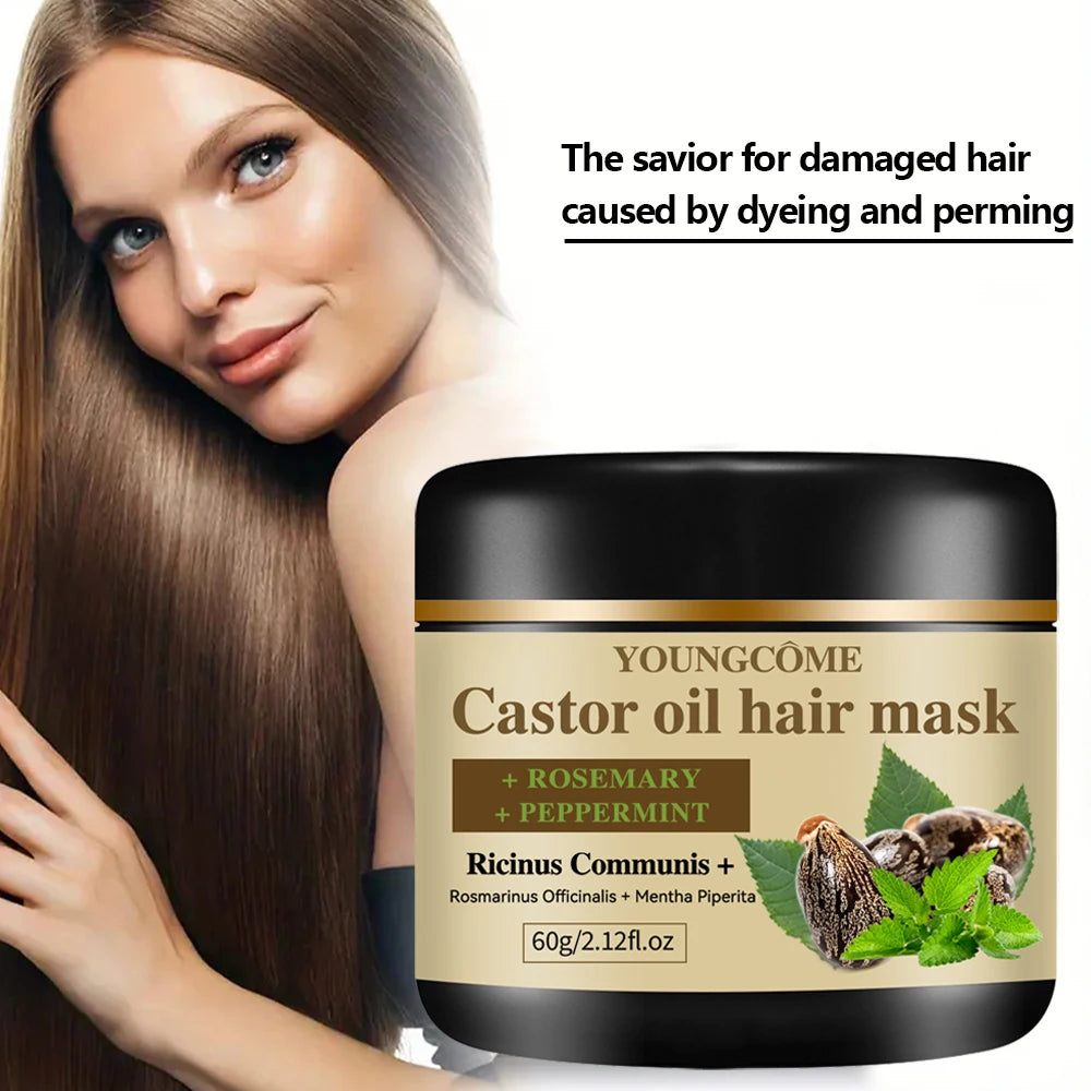 100% Pure Castor oil hair mask Castor oil Hair Growth Oil Natural Treatment Nourish Reduce Hair Loss Anti-Breakage Hair Products