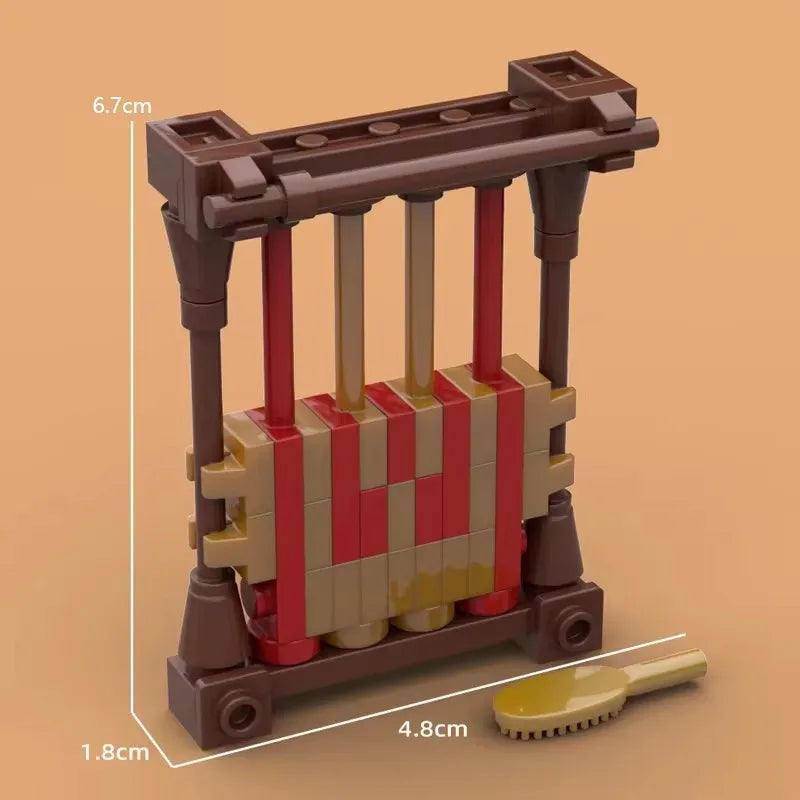 MOC Notice Board Building Blocks Bee Farm Fountain Bonfire Stove Medieval Town Street View Water Wall Bridge Road Sign Brick Toy