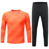 Men Kid 2024 Soccer Goalkeeper Uniform Protective Sponge Long Sleeve Football Training Goalkeeper Top Soccer Jersey Pants Custom