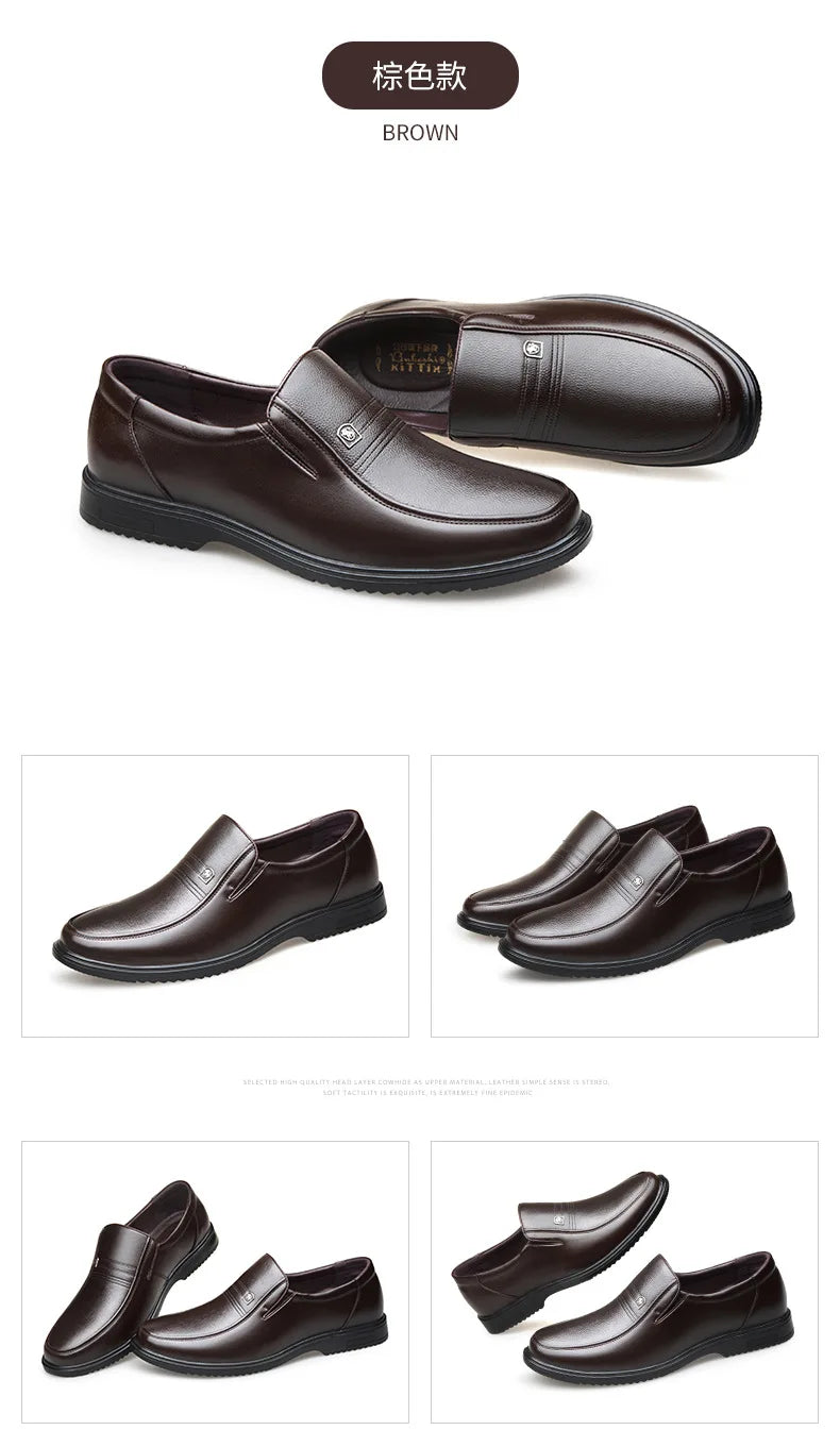 Leather Men Formal Shoes Luxury Brand 2025 Men's Loafers Dress Moccasins Breathable Slip-on Black Driving Shoes Plus Size 38-46