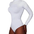 Women's One-Piece Monochrome Jumpsuit, High Neck Briefs, Sexy Sculpting, Hip Wrap, Stretch, Yoga 