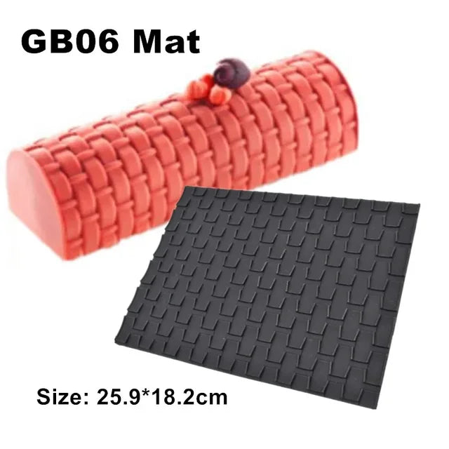 Molde de silicona suizo para tartas, molde para troncos de Navidad, molde grande para buche, tapete para fondant, moldes para impresión de encaje 