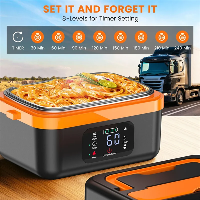 A98I-Cordless Electric Lunch Box, Rechargeable Self-Heating Food Warmer With 16000Mah Battery, For Work/Travel/Car/Office