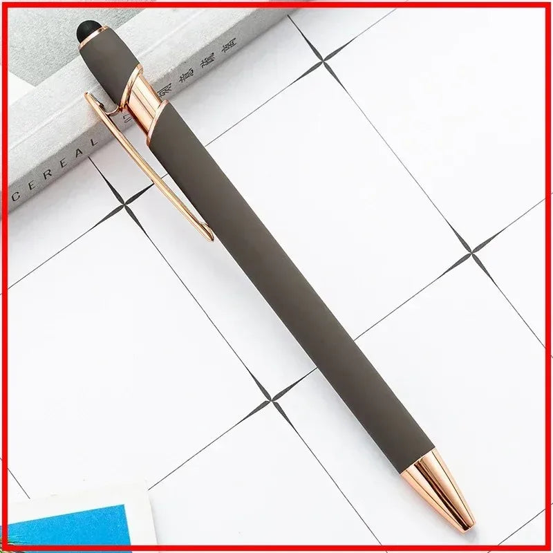 20-200 Pens Wholesale Metal Ballpoint Pen Touch Screen Pen Office School Advertising Pen Custom Logo Text Laser Engraving