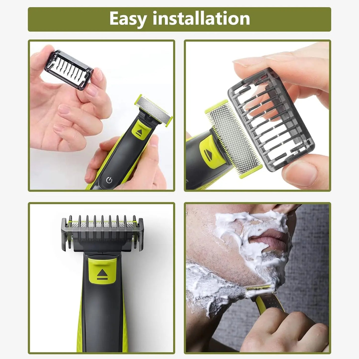 Peine guía de protección ajustable Brangdy para afeitadora eléctrica One Blade QP2520 QP2630 QP2724 QP2834, kit de repuesto de 14 pulgadas de longitud