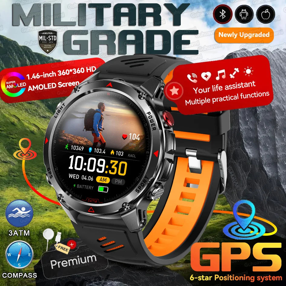Forerunner 570 GPS Smart Watch 3ATM Waterproof  AMOLED Screen MULTI-BAND GNSS Compass Altimeter Flashlight Sports Smartwatch Men