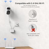 WONSDAR 2pcs Outdoor WIFI IP Camera Smart Home Security Protection PTZ Camera AI Auto Tracking Night Vision Surveillance iCsee