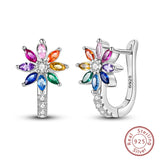 Real 925 Sterling Silver Colorful Dragonfly Butterfly Animal Earrings For Women Exquisite Birthday Anniversary Jewelry Gifts