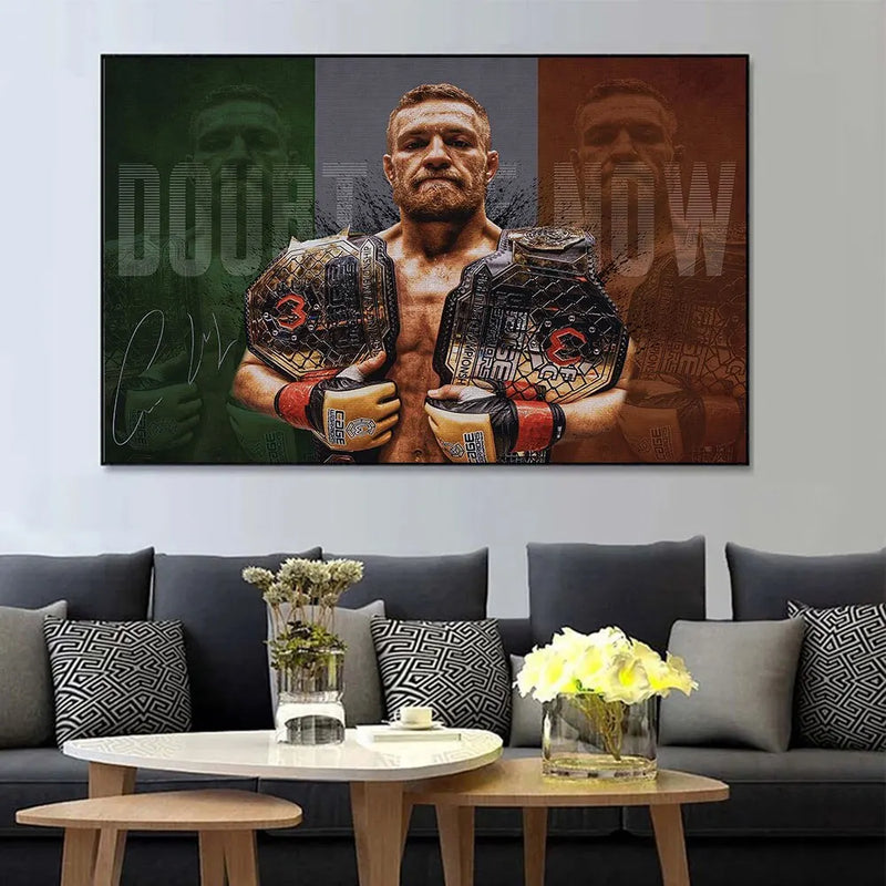 Motivational Conor McGregor Boxing Canvas Print  Professional Boxer Poster Wall Art for Gym Home  Office Decor