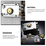 Smooth Lock Antique Household Front Door House Padlocks Locking Accessories Universal Heavy-Duty Gear With Key