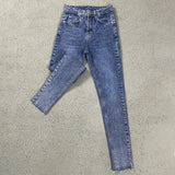 Spring Summer 2024 New Fashion Harem Denim Pants Female Rhinestones Korean Version High Waist Slim Elastic Jeans Pencil Pants